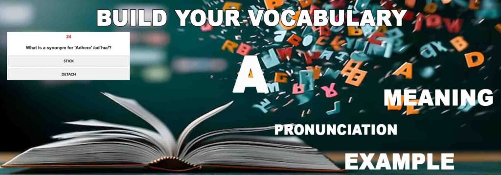 Vocabulary builder. Words with A